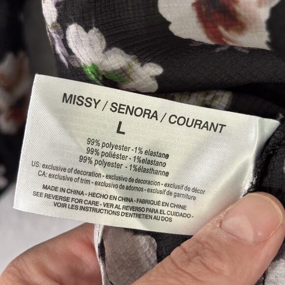 Vintage America Peasant Top Large Floral Textured Dark Moody Maximalist Boho - Picture 14 of 16